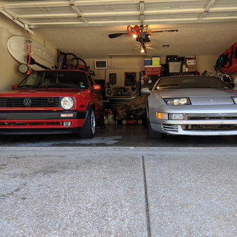 Organized Garage With Cars, Kayaks, Tools, and Storage - CJ from North Richland Hills, TX