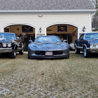 Classic Muscle Cars and Corvette in Two-Car Garage - Bill from Oyster Bay, NY
