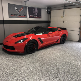 Corvette Garage with Racing Decor and Epoxy Floor - John from Columbia, NJ
