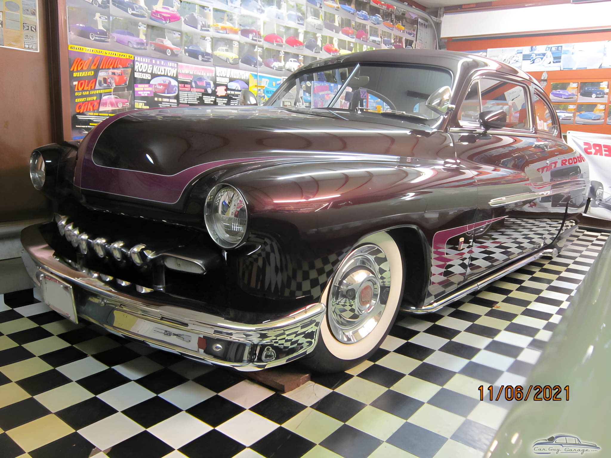 Classic custom car in checkered floor garage - Roger from Greendale, WI