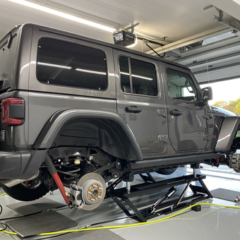 Jeep on Scissor Lift in Modern Garage - DogMan816 from East Aurora, NY