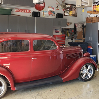 Classic Car Garage with Cabinets and Signs - Bob from New Market, MN