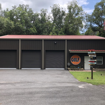Metal Garage With Gulf Sign and Roll-Up Doors - Dave from KEYSTONE HGTS, FL