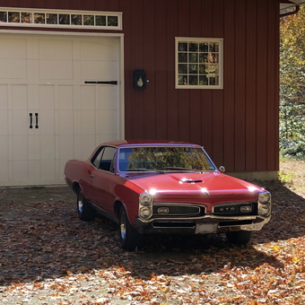 Classic Red Pontiac GTO Parked by Red Garage - Mike from WARNER, NH