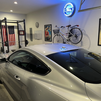 Modern Garage with Mustang, Gym Equipment, Neon Sign - Matthew from Greenback, TN