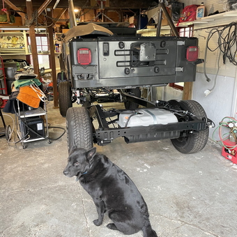 Jeep Frame Restoration in Garage with Tools - Kent from Flourtown, PA