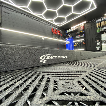 Modern garage with Race Ramps and detailing supplies - Fast Freddy from Ballston Spa