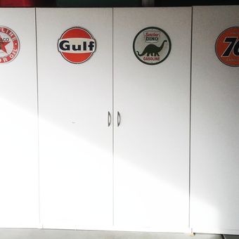 Garage Cabinets with Vintage Gasoline Signs - Philip from Roseville, CA