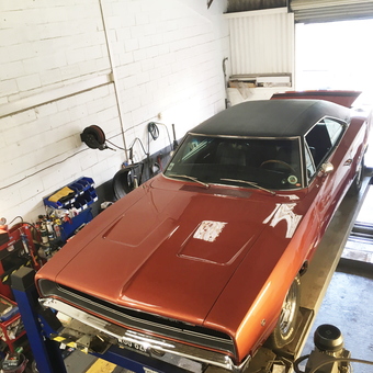 Classic Muscle Car on Lift with Garage Tools - Derek