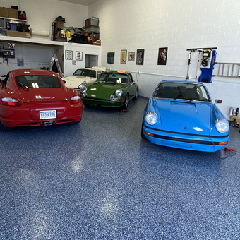Epoxy Garage Floor and Classic Cars Display - John from Punta Gorda