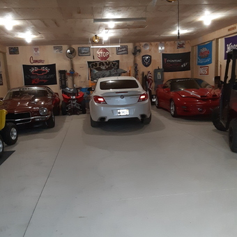 Classic Car Garage with Wall Signs and Banners - Greg from Coopersville, MI