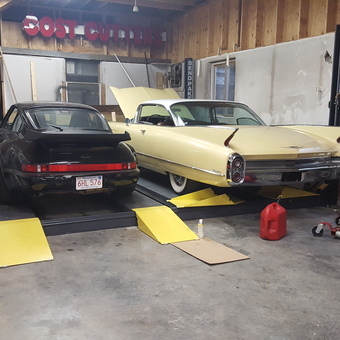 Classic Cars on BendPak Lift in Organized Garage - Scott from Palm City, FL