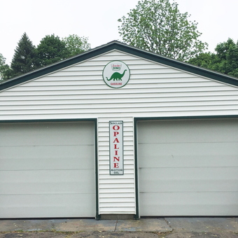 Garage with Sinclair Gasoline Signs and Opaline Decor - Hairball from Webster, NY
