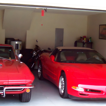 Red Corvettes and Garage Decor with Tools - Rick from Lexington, SC