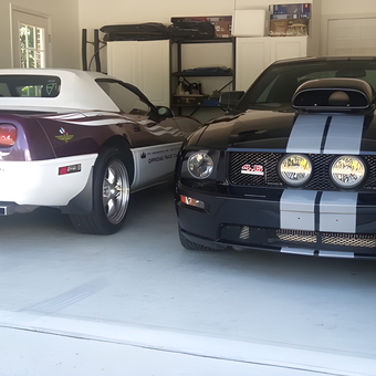 Classic Corvette and Mustang in Organized Garage - Dick from Murrells Inlet, SC