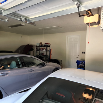 Two Car Garage with Storage Shelves and Openers - Joseph from Ponte Vedra, FL