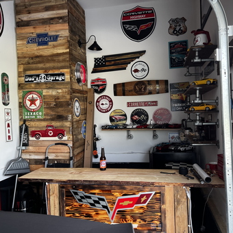 Corvette Garage Decor With Signs and Diecast Cars - Fitz from Beechgrove, TN