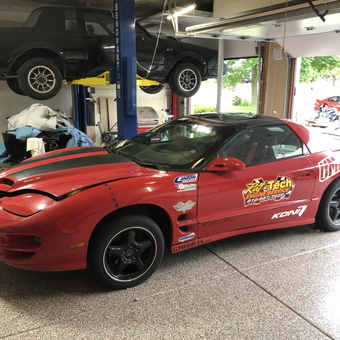 Two Classic Cars and Car Lift in Organized Garage - Steve from Elk Grove, IL