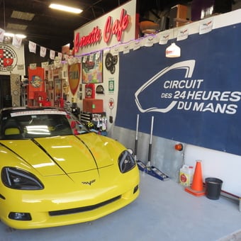 Corvette Garage With Racing Decor and Wall Signs - ci-27736