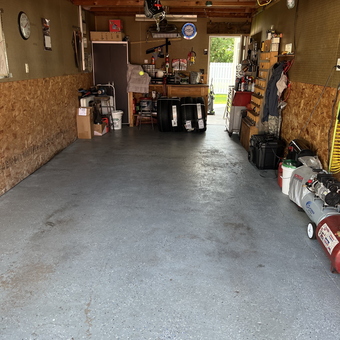 Organized garage with shelving, workbench, and tools - Ric from Sidney, NE