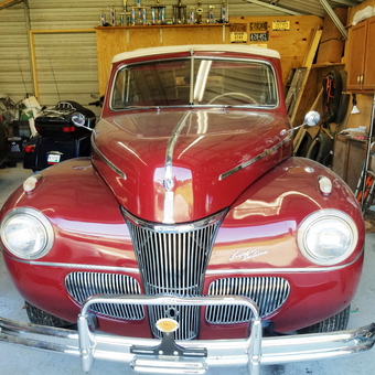 Classic Red Ford Coupe and Garage Decor - Bruce from Varnville, SC