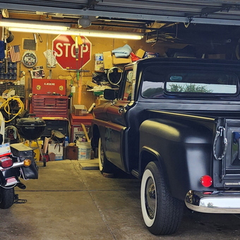Classic Chevy Truck and Motorcycle Garage Setup - Ron from East Amherst, NY