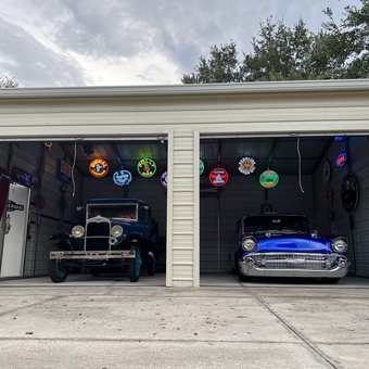 Classic Cars and Neon Garage Signs Displayed - Bill from Jacksonville, FL