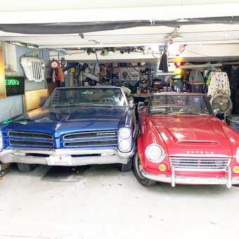 Classic Pontiac and Datsun Cars in Organized Garage - Matt from Bloomington, MN