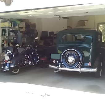 Classic Car and Motorcycle in Organized Garage - Peter from West Townsend, MA