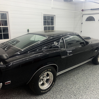Classic Black Mustang in Clean Garage with Epoxy Floor - Nate from Mosinee, WI