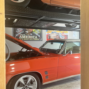 Classic Cars on Lift with Garage Decor - Brett from Helena, AL