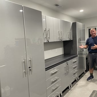 Modern Gray Garage Cabinets with Countertop - Mona from Rock Island, WA