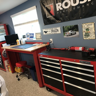 Red Craftsman Tool Chest and Workbench Garage Setup - Spaz from Bensalem PA