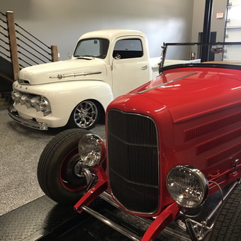 Classic Car Garage with Lift and Vintage Trucks - Dave