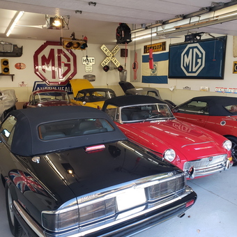 Classic Car Garage with MG Signs and Collectibles - Terry from Wilmington, OH