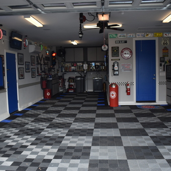 Checkered Garage Flooring, Cabinets, Neon Signs - Ron from Buckeye, AZ