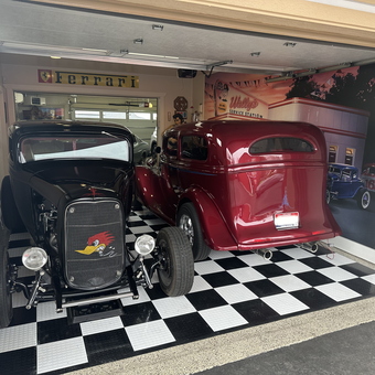 Classic Hot Rods, Checkered Flooring, Garage Signs - Greg from Boise, ID