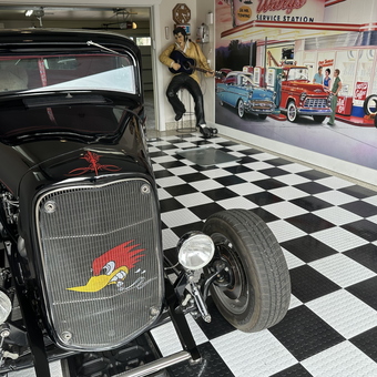 Classic Hot Rod, Checkered Flooring, Wall Mural - Greg from Boise, ID