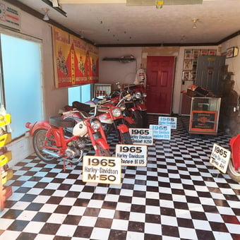 Vintage Harley-Davidson Motorcycles and Decor in Classic Garage - 1965 Harley-Davidson from Garrettsville, OH