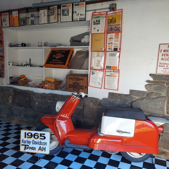 Garage Decor with 1965 Harley-Davidson Scooter - Garrettsville, OH