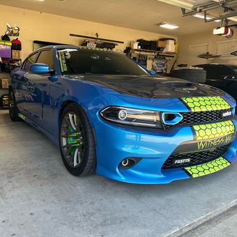 Custom Blue Dodge Charger in Organized Garage - ZomBre from Venus, TX