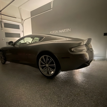 Epoxy Garage Floor and Aston Martin Display - Charles from Kalamazoo, MI