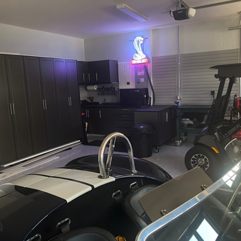 Garage with Cabinets, Tool Chest, Neon Sign, and Vehicles - Gregory from Villages, FL