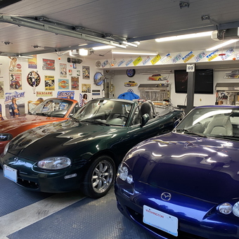 Garage With Mazda Miatas, Wall Signs, and Tool Storage - Dave G from Surprise, AZ