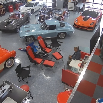 Classic Car Collection with Retro Decor and Garage Seating - Jim from Greentown, IN