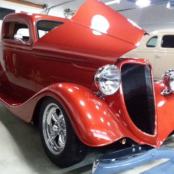 Classic Red Hot Rod with Chrome Wheels - Rich from Canastota, NY