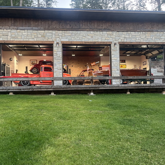 Classic Car Garage With Vintage Trucks and Wood Boat - Joe from Missoula