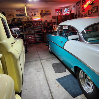 Classic Car Garage with Neon Signs and Tool Storage - Robert from Kansas City, KS