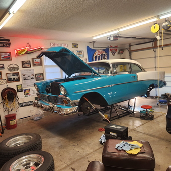 Classic Car Restoration Garage with Wall Signs and Tools - Robert from Kansas City, KS