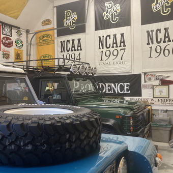 Garage with Off-Road Vehicles, Banners, and Wall Decor - Brad Phipps from West Barnstable, MA